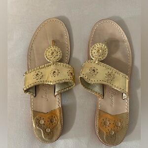 Jack Rogers Original Leather Gold Sandals. Size 10. Very good Condition.